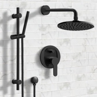 Shower Faucet Matte Black Shower System with 8